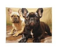 HETVBNS Cute French Bulldog Graphics Tapestry Wall Hanging - 30"x40" Aesthetic Tapestries Soft Polyester Wall Art Decor Large Tapestry for Bedroom Living Room Dorm Backdrop, Hanging Kit Included