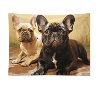 HETVBNS Cute French Bulldog Graphics Tapestry Wall Hanging - 60"x80" Aesthetic Tapestries Soft Polyester Wall Art Decor Large Tapestry for Bedroom Living Room Dorm Backdrop, Hanging Kit Included