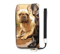 HETVBNS Cute French Bulldog Graphics Wallet, Elegant Wristlet Wallet with Multi-Card Slots, PU Leather Long Purse for Women, Men