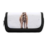HETVBNS Cute Giraffe Pencil Case Extra Large, Double Layer Pencil Pouch with Zipper, Portable Cosmetic Bags for Travel, Office Stationery Organizer for Women Men