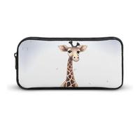 HETVBNS Cute Giraffe Pencil Case Large Capacity, Durable Pencil Pouch Portable Small Cosmetic Bag with Metal Zipper, Simple Makeup Pouch Aesthetic Toiletry Bag for Travel Office