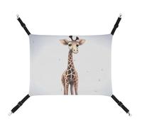 HETVBNS Cute Giraffe Pet Hammock for Cats & Dogs, Soft Breathable Canvas Hanging Hammock with Adjustable Straps, Comfortable & Durable Hanging Bed for Small to Medium Pets
