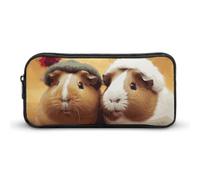 HETVBNS Cute Guinea Pigs Pencil Case Large Capacity, Durable Pencil Pouch Portable Small Cosmetic Bag with Metal Zipper, Simple Makeup Pouch Aesthetic Toiletry Bag for Travel Office