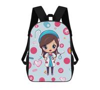 HETVBNS Cute Nurse Backpack for Women Men, Durable 600D Polyester Bookbag with Large Capacity, Lightweight 17 Inch Laptop Backpack Minimalism Casual Daypack for Work, Travel