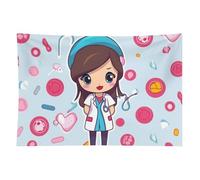 HETVBNS Cute Nurse Tapestry Wall Hanging - 40"x60" Aesthetic Tapestries Soft Polyester Wall Art Decor Large Tapestry for Bedroom Living Room Dorm Backdrop, Hanging Kit Included