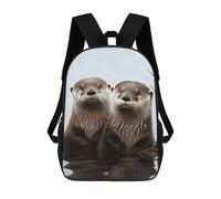 HETVBNS Cute Otter Backpack for Women Men, Durable 600D Polyester Bookbag with Large Capacity, Lightweight 17 Inch Laptop Backpack Minimalism Casual Daypack for Work, Travel
