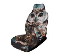 HETVBNS Cute Owl Animal Breathable Car Seat Cover Front Car Seat Protector with Elastic Edge Car Seat Pads Car Interior Accessories Fits For
