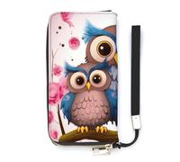 HETVBNS Cute Owls Wallet, Elegant Wristlet Wallet with Multi-Card Slots, PU Leather Long Purse for Women, Men