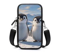 HETVBNS Cute Penguins Cell Phone Bag with Detachable Strap, Aesthetic Mini Sling Bag Small Crossbody Bag for Phone