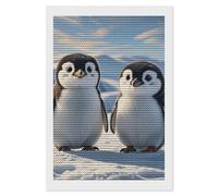 HETVBNS Cute Penguins Diamond Painting Kits for Adults, Full Round Drill DIY Diamond Art for Beginners, 5D Gem Art and Crafts for Home Wall Decor 8"x12"