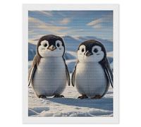 HETVBNS Cute Penguins Diamond Painting Kits for Adults, Full Round Drill DIY Diamond Art for Beginners, 5D Gem Art and Crafts for Home Wall Decor 16"x20"