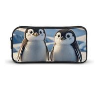 HETVBNS Cute Penguins Pencil Case Large Capacity Zipper Pouch, Durable Pencil Box Organizer, Portable Small Cosmetic Bag for Office, Travel