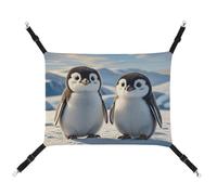 HETVBNS Cute Penguins Pet Hammock for Cats & Dogs, Soft Breathable Canvas Hanging Hammock with Adjustable Straps, Comfortable & Durable Hanging Bed for Small to Medium Pets