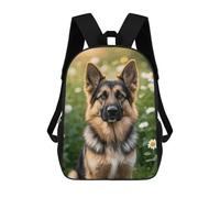 HETVBNS Cute Pet German Shepherd Dog Backpack for Women Men, Durable 600D Polyester Bookbag with Large Capacity, Lightweight 17 Inch Laptop Backpack Minimalism Casual Daypack for Work, Travel