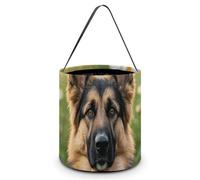 HETVBNS Cute Pet German Shepherd Dog Candy Bag Halloween Trick Or Treat Bucket 7.9x8.3in, Reusable Gift Bags for Party Holiday Wedding
