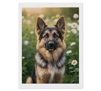 HETVBNS Cute Pet German Shepherd Dog Diamond Painting Kits for Adults, Full Round Drill DIY Diamond Art for Beginners, 5D Gem Art and Crafts for Home Wall Decor 12"x16"