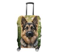 HETVBNS Cute Pet German Shepherd Dog Luggage Cover, Elastic Luggage Protector Fits 19-32in Suitcases, Washable & Anti-Scratch Suitcase Cover for Men Women, style, Small, Classic