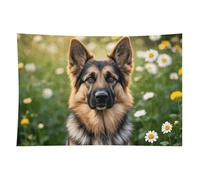 HETVBNS Cute Pet German Shepherd Dog Tapestry Wall Hanging - 40"x60" Aesthetic Tapestries Soft Polyester Wall Art Decor Large Tapestry for Bedroom Living Room Dorm Backdrop, Hanging Kit Included