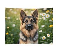 HETVBNS Cute Pet German Shepherd Dog Tapestry Wall Hanging - 60"x80" Aesthetic Tapestries Soft Polyester Wall Art Decor Large Tapestry for Bedroom Living Room Dorm Backdrop, Hanging Kit Included