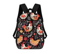 HETVBNS Cute Rooster Chickens Backpack for Women Men, Durable 600D Polyester Bookbag with Large Capacity, Lightweight 17 Inch Laptop Backpack Minimalism Casual Daypack for Work, Travel