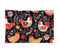 HETVBNS Cute Rooster Chickens Tapestry Wall Hanging - 40"x60" Aesthetic Tapestries Soft Polyester Wall Art Decor Large Tapestry for Bedroom Living Room Dorm Backdrop, Hanging Kit Included