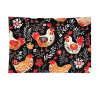 HETVBNS Cute Rooster Chickens Tapestry Wall Hanging - 60"x90" Aesthetic Tapestries Soft Polyester Wall Art Decor Large Tapestry for Bedroom Living Room Dorm Backdrop, Hanging Kit Included