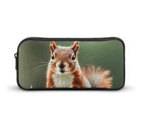 HETVBNS Cute Squirrels Pencil Case Large Capacity, Durable Pencil Pouch Portable Small Cosmetic Bag with Metal Zipper, Simple Makeup Pouch Aesthetic Toiletry Bag for Travel Office