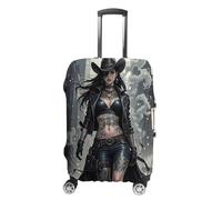 HETVBNS Cute Tattooed Cowboy Girl Luggage Cover, Elastic Luggage Protector Fits 19-32in Suitcases, Washable & Anti-Scratch Suitcase Cover for Men Women, style, Small, Classic