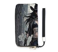 HETVBNS Cute Tattooed Cowboy Girl Wallet, Elegant Wristlet Wallet with Multi-Card Slots, PU Leather Long Purse for Women, Men