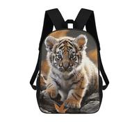 HETVBNS Cute Tiger Backpack for Women Men, Durable 600D Polyester Bookbag with Large Capacity, Lightweight 17 Inch Laptop Backpack Minimalism Casual Daypack for Work, Travel