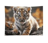 HETVBNS Cute Tiger Tapestry Wall Hanging - 30"x40" Aesthetic Tapestries Soft Polyester Wall Art Decor Large Tapestry for Bedroom Living Room Dorm Backdrop, Hanging Kit Included