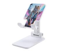 HETVBNS Cyber Hippie Tiger Phone Stand for Desk - Adjustable & Foldable Tablet Stand Portable Cell Phone Stand Holder Compatible with 4-13" Smartphones, Tablets