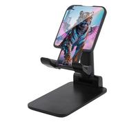 HETVBNS Cyber Hippie Tiger Phone Stand for Desk - Adjustable & Foldable Tablet Stand Portable Cell Phone Stand Holder Compatible with 4-13" Smartphones, Tablets