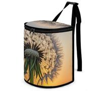 HETVBNS Dandelions at Sunset Car Trash Can with Lid, Leakproof Hanging Automotive Trash Bin, Waterproof Garbage Storage Bag for Vehicles, RV, Bathroom, Office