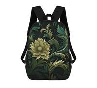 HETVBNS Dark Green And Green Style Backpack for Women Men, Durable 600D Polyester Bookbag with Large Capacity, Lightweight 17 Inch Laptop Backpack Minimalism Casual Daypack for Work, Travel