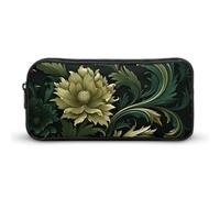 HETVBNS Dark Green And Green Style Pencil Case Large Capacity Zipper Pouch, Durable Pencil Box Organizer, Portable Small Cosmetic Bag for Office, Travel