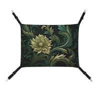 HETVBNS Dark Green and Green Style Pet Hammock for Cats & Dogs, Soft Breathable Canvas Hanging Hammock with Adjustable Straps, Comfortable & Durable Hanging Bed for Small to Medium Pets