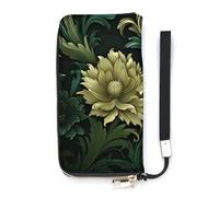 HETVBNS Dark Green And Green Style Wallet, Elegant Wristlet Wallet with Multi-Card Slots, PU Leather Long Purse for Women, Men