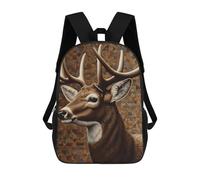 HETVBNS Deer on Brown Background Backpack for Women Men, Durable 600D Polyester Bookbag with Large Capacity, Lightweight 17 Inch Laptop Backpack Minimalism Casual Daypack for Work, Travel