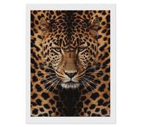 HETVBNS Depict A Leopard Diamond Painting Kits for Adults, Full Round Drill DIY Diamond Art for Beginners, 5D Gem Art and Crafts for Home Wall Decor 12"x16"