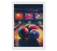 HETVBNS Diamond Painting Kits for Adults Bowling Balls 5D Diamond Art Kit Paint by Number for Beginners DIY Full Drill Paints with Diamond Paintings for Wall Decor 8"x12"