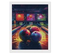 HETVBNS Diamond Painting Kits for Adults Bowling Balls 5D Diamond Art Kit Paint by Number for Beginners DIY Full Drill Paints with Diamond Paintings for Wall Decor 16"x20"