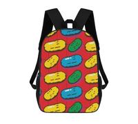 HETVBNS Dill Pickles Print Backpack for Women Men, Durable 600D Polyester Bookbag with Large Capacity, Lightweight 17 Inch Laptop Backpack Minimalism Casual Daypack for Work, Travel