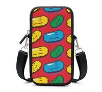HETVBNS Dill Pickles Print Cell Phone Bag with Detachable Strap, Aesthetic Mini Sling Bag Small Crossbody Bag for Phone