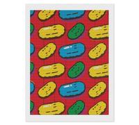 HETVBNS Dill Pickles Print Diamond Painting Kits for Adults, Full Round Drill DIY Diamond Art for Beginners, 5D Gem Art and Crafts for Home Wall Decor 12"x16"