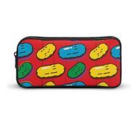 HETVBNS Dill Pickles Print Pencil Case Large Capacity, Durable Pencil Pouch Portable Small Cosmetic Bag with Metal Zipper, Simple Makeup Pouch Aesthetic Toiletry Bag for Travel Office