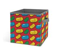 HETVBNS Dill Pickles Print Storage Bins 10.6 Inch, Oxford Fabric Foldable Storage Cube Organizer Basket with Handles, Fabric Bins for Closet Shelves, Toys, Clothes, Books, Bedroom