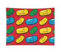 HETVBNS Dill Pickles Print Tapestry Wall Hanging - 30"x40" Aesthetic Tapestries Soft Polyester Wall Art Decor Large Tapestry for Bedroom Living Room Dorm Backdrop, Hanging Kit Included