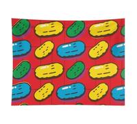 HETVBNS Dill Pickles Print Tapestry Wall Hanging - 60"x80" Aesthetic Tapestries Soft Polyester Wall Art Decor Large Tapestry for Bedroom Living Room Dorm Backdrop, Hanging Kit Included