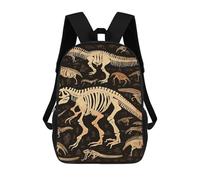 HETVBNS Dinosaur Skeleton Print Backpack for Women Men, Durable 600D Polyester Bookbag with Large Capacity, Lightweight 17 Inch Laptop Backpack Minimalism Casual Daypack for Work, Travel